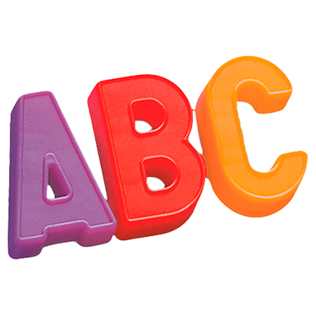 Set de 48 letras en varios colores 3,4x2,5,1 cm